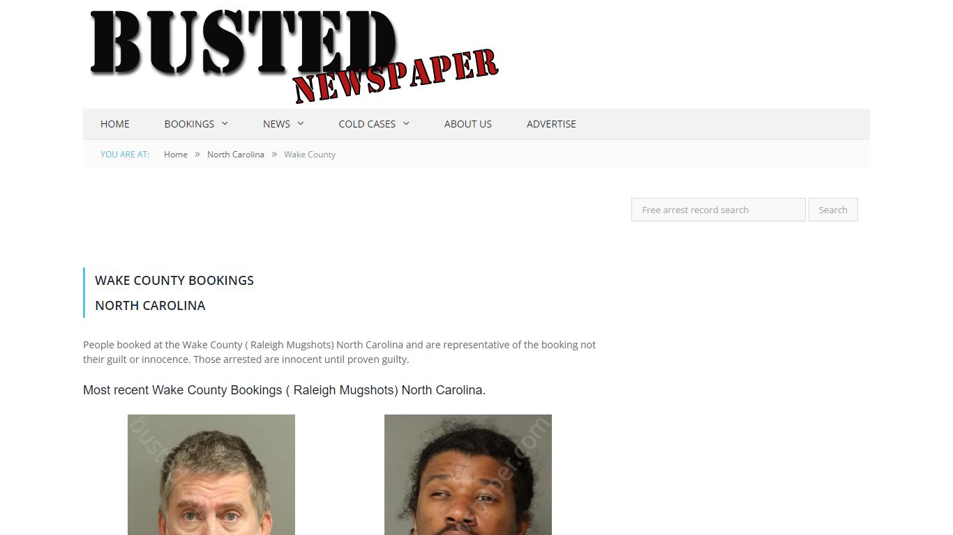 Wake County, NC ( Raleigh NC ) Mugshots - BUSTED NEWSPAPER