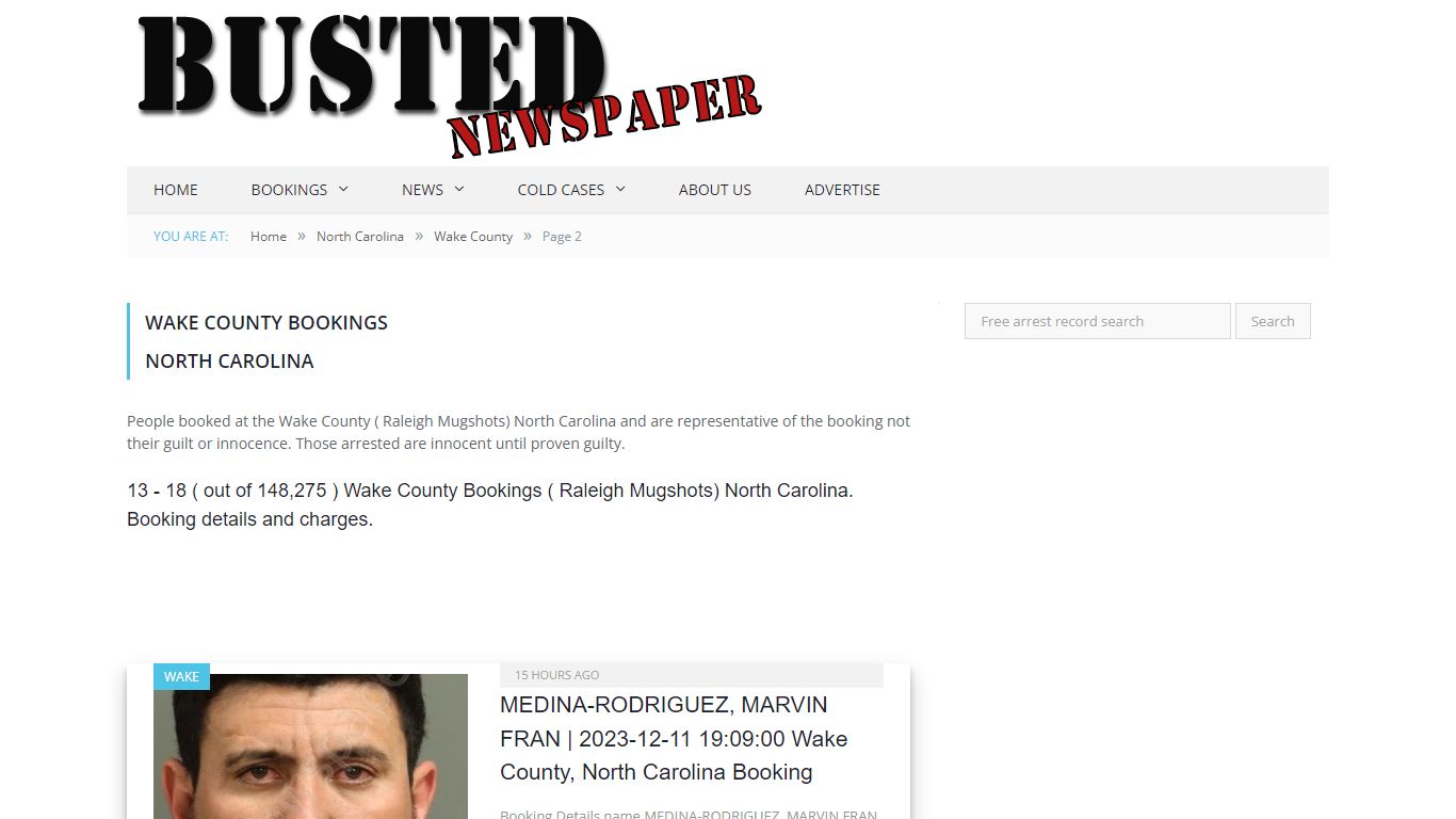 Wake County, NC ( Raleigh NC ) Mugshots - page 2 - BUSTED NEWSPAPER